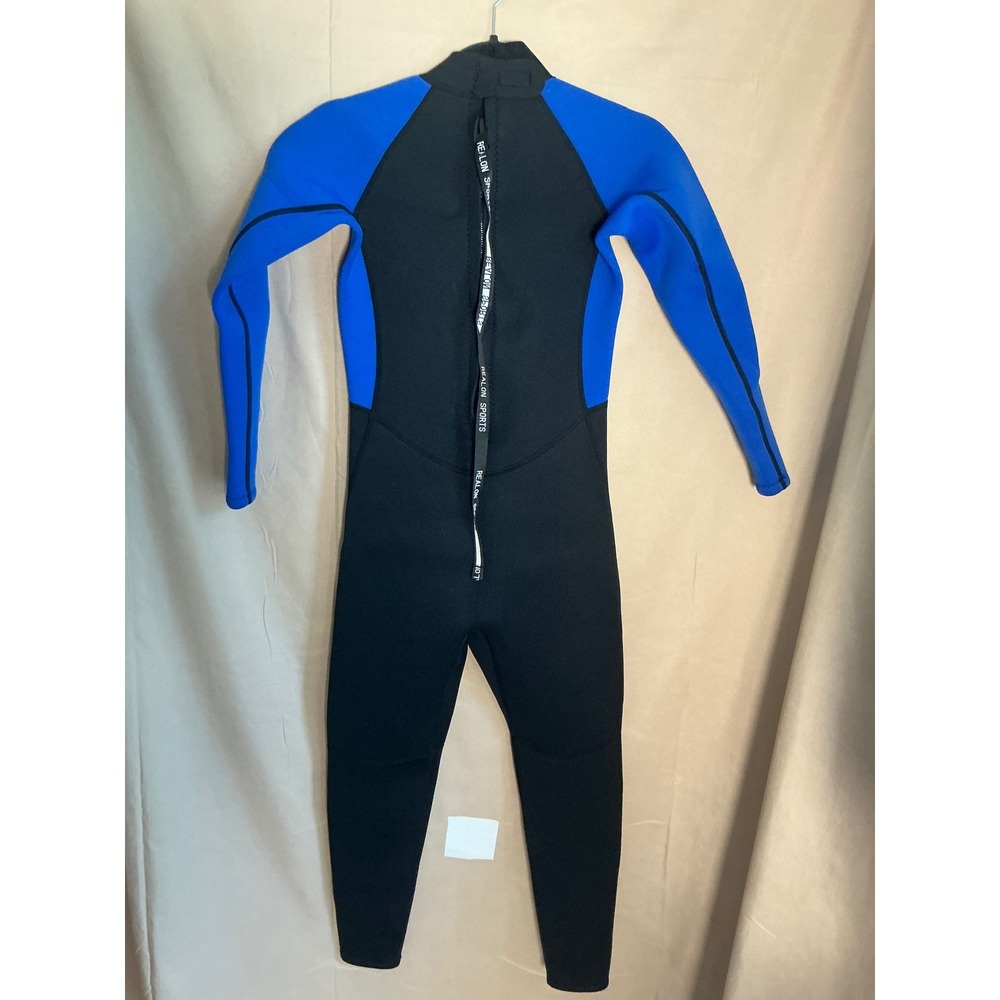 REALON Neoprene Full Wetsuit Women 2XL Black Blue Excellent 4/3mm Back Zip